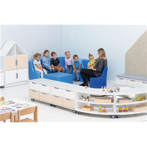 Canapea de colt din spuma usoara Marine, 60 x 60 x 30 cm H, cresa si gradinita - poza 3