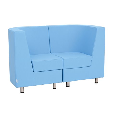 Canapea dubla sala de asteptare Verba bleu, sezut 45 cm H, rezistenta la foc - poza 1