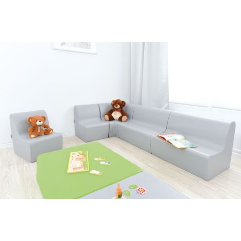Canapea medie gri din spuma, masura 1, 26 cm inaltime, gradinita - poza 3