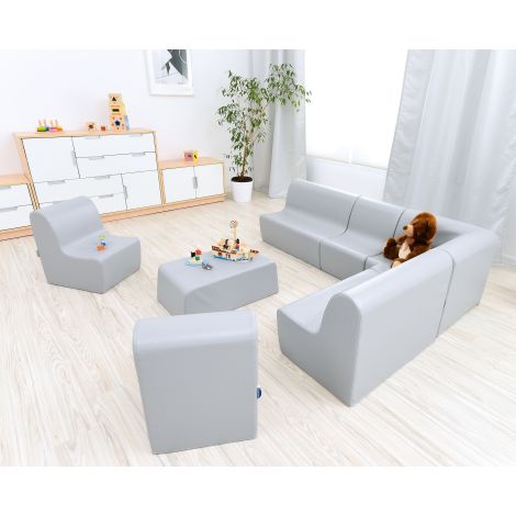 Canapea medie gri din spuma, masura 1, 26 cm inaltime, gradinita - poza 4