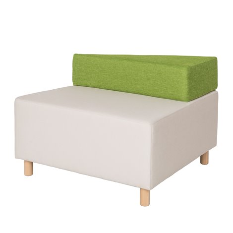 Canapea pentru sala de asteptare, relaxare Bej ZigZag, 87 x 87 x 66 cm, rezistent la foc - poza 1