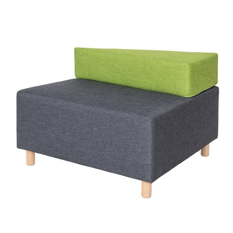 Canapea pentru sala de asteptare, relaxare Grafit ZigZag, 87 x 87 x 66 cm, rezistent la foc - poza 1