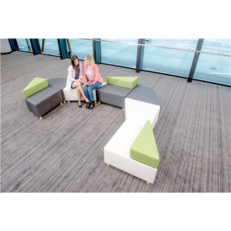 Canapea pentru sala de asteptare, relaxare Grafit ZigZag, 87 x 87 x 66 cm, rezistent la foc - poza 2