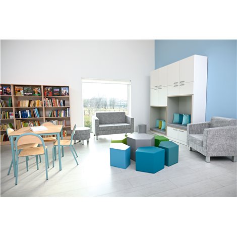 Canapea Relax gri, 145x76x92 cm, sezut 47 cm H, sala asteptare - poza 2