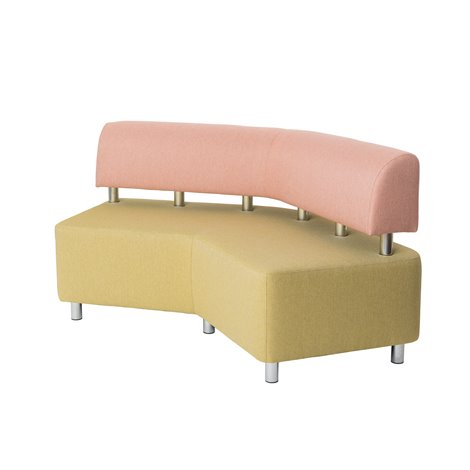 Canapea sala de asteptare Wave 1, 175 x 85 H x 144 cm, sezut 46 cm H, rezistent la foc si murdarie - poza 1