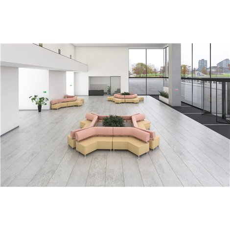 Canapea sala de asteptare Wave 2, 177 x 85 H x 99 cm, sezut 46 cm H, rezistent la foc si murdarie - poza 2