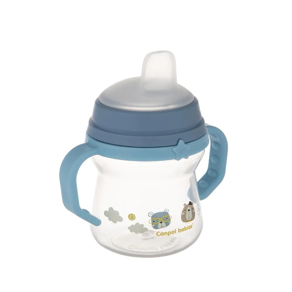Canita cu duza moale din silicon Canpol Bonjour Paris 150 ml Albastru - poza 2