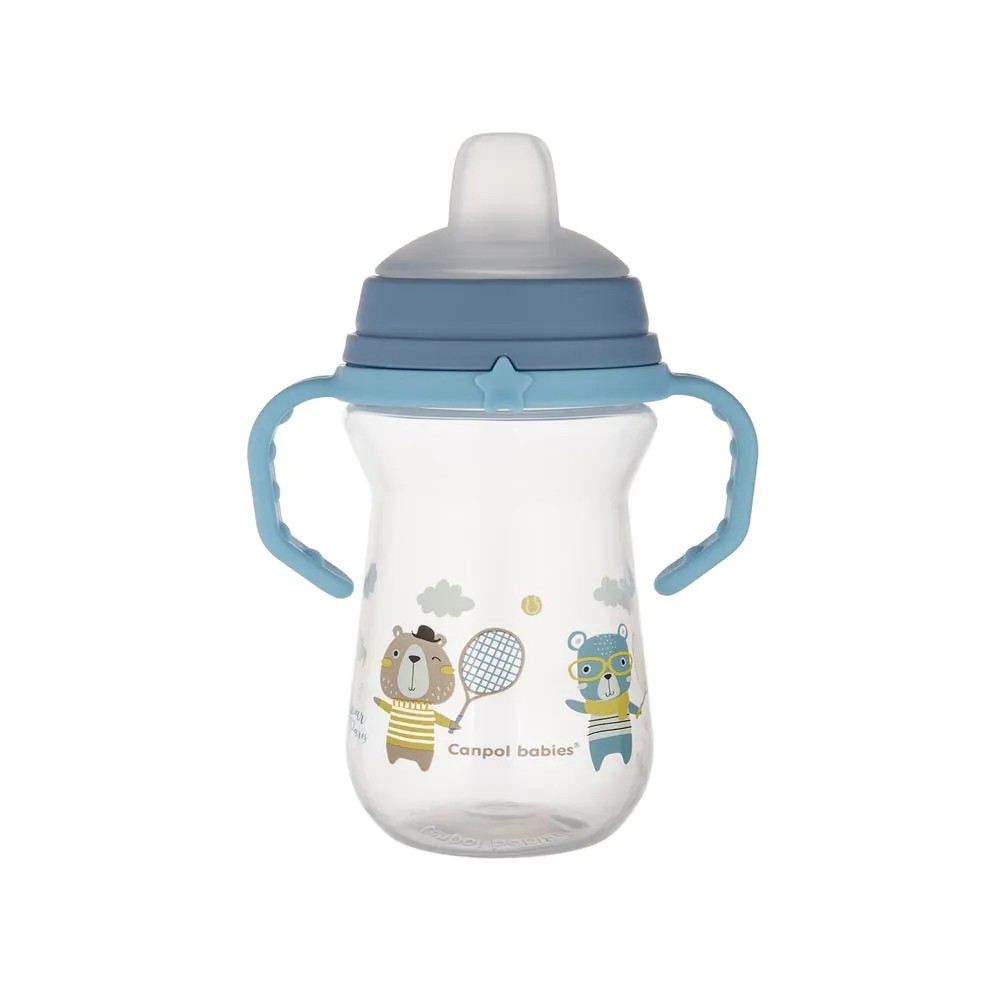 Canita cu duza moale din silicon Canpol Bonjour Paris 250 ml Albastru - poza 1