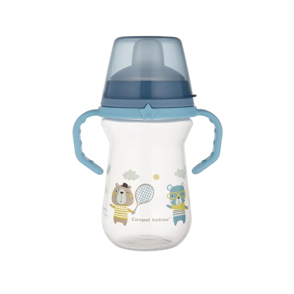 Canita cu duza moale din silicon Canpol Bonjour Paris 250 ml Albastru - poza 5