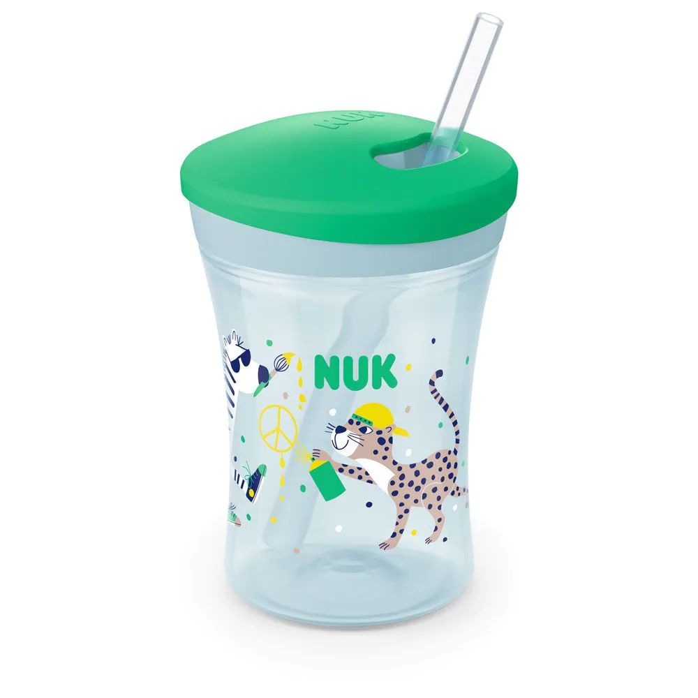 Canita cu pai Nuk Active Cup Green 230 ml - poza 1