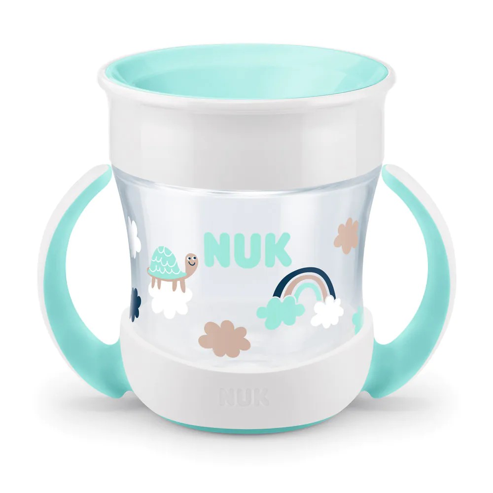 Canuta antivarsare cu manere NUK Mini Magic 160 ml 6 luni verde cu soricei - poza 1