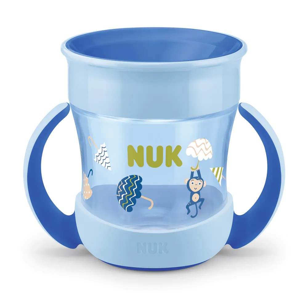 Canuta antivarsare cu manere NUK Mini Magic 160ml 6 luni + Albastra - poza 1