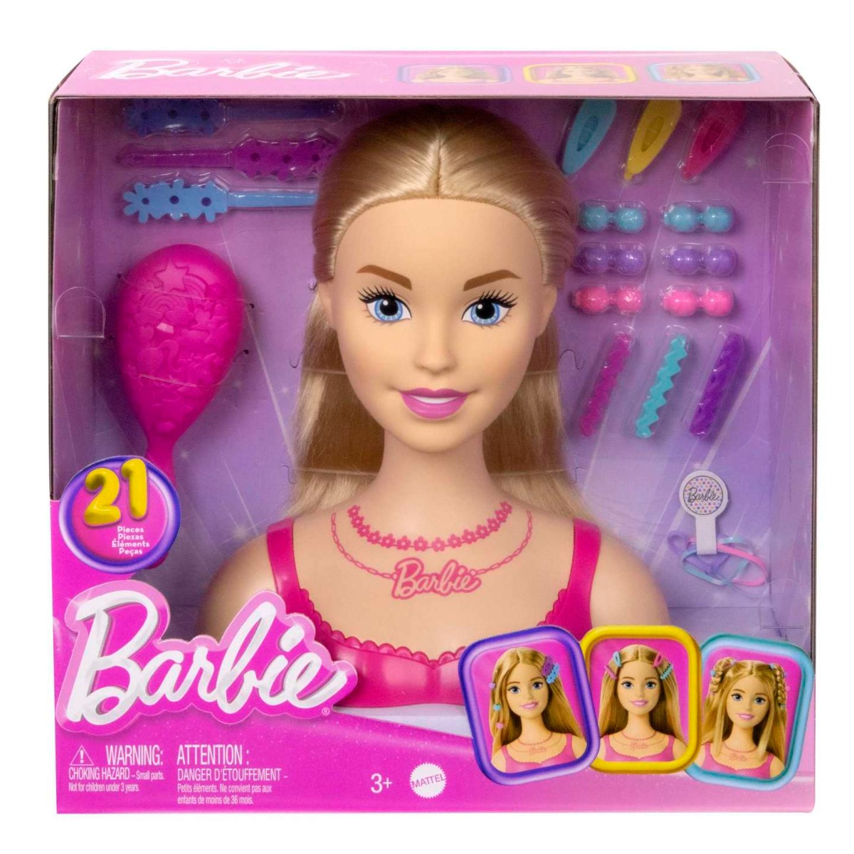 Cap de coafat cu 20 accesorii Barbie - poza 2