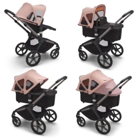 Capotina cu extensie plasa insecte Bugaboo Fox 5 Fox Cub Lynx Morning Pink - poza 2