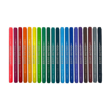 Carioci 2 in 1 cu pensula si varf fin, Color Luxe-set de 20 - poza 3