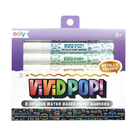 Carioci cu vopsea Vivid Pop! - set de 8, metalic