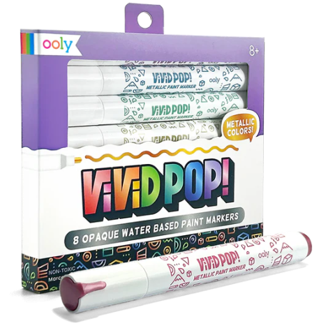 Carioci cu vopsea Vivid Pop! - set de 8, metalic - poza 2