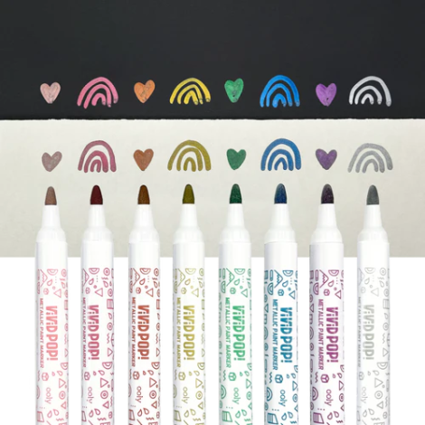 Carioci cu vopsea Vivid Pop! - set de 8, metalic - poza 3