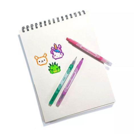 Carioci duble cu stampila patrata si varf subtire - set de 12 - poza 5