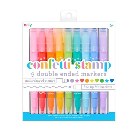 Carioci duble cu stampile Confetti Stamp - set de 9 - poza 1