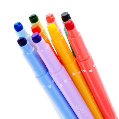 Carioci duble cu stampile Confetti Stamp - set de 9 - poza 2