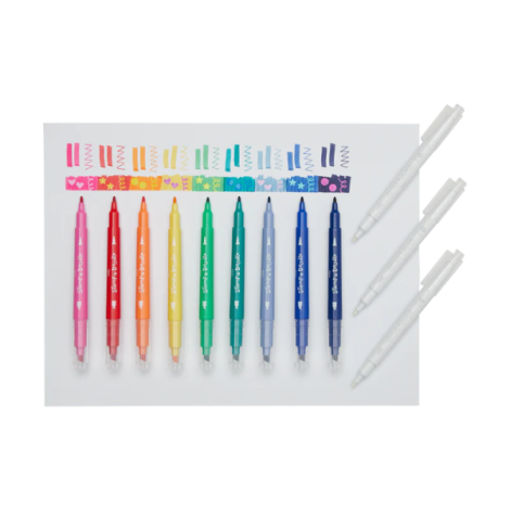 Carioci duble cu stampile Stamp-A-Doodle - set de 9 culori si 3 care schimba culoarea - poza 3