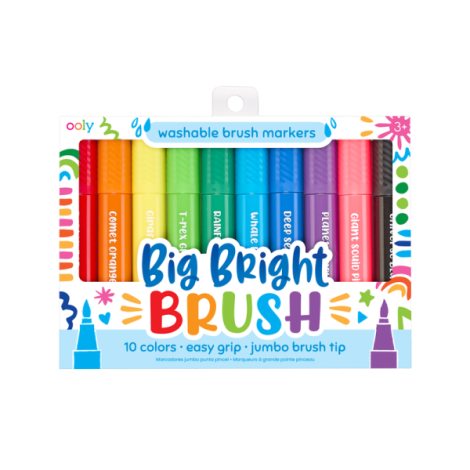 Carioci lavabile cu pensula, Big Bright Brush, set 10 culori