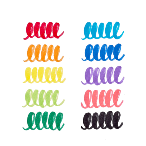 Carioci lavabile cu pensula, Big Bright Brush, set 10 culori - poza 2