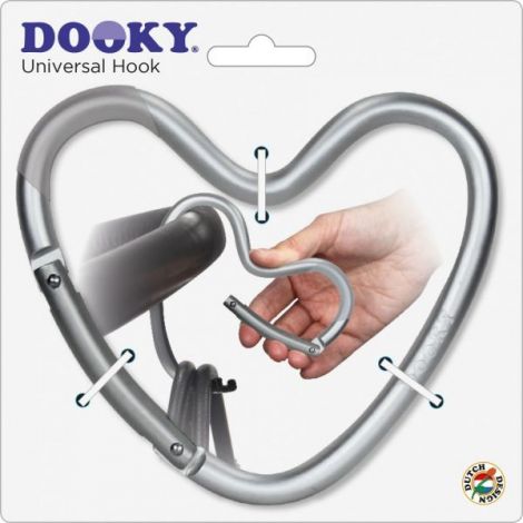 Carlig pentru carucior Dooky Heart Argintiu Mat - poza 3