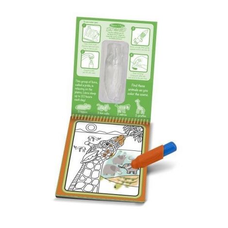 Carnet de colorat cu Apa magica Safari - Melissa and Doug 9441 - poza 4