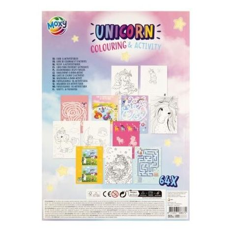 Carte cu activitati de colorat, unicorni, A4, 64 pag, Moxy - poza 2