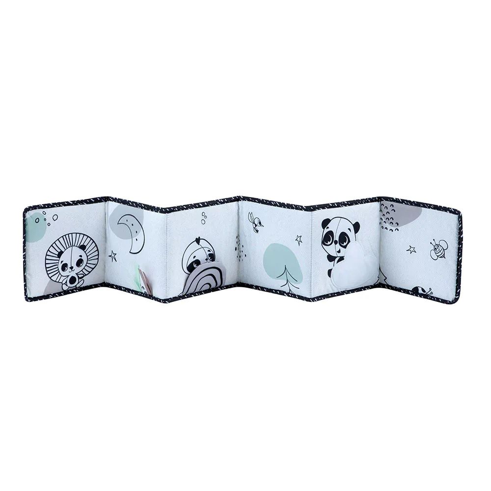 Carte cu diferite texturi fata verso pentru bebelusi Tiny Love Brokerage Black White Decor - poza 2