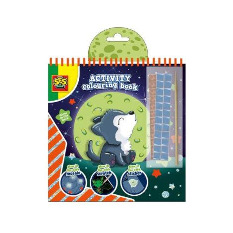 Carte de colorat 3 in 1 pentru copii, cu animale, luminiscenta - poza 1