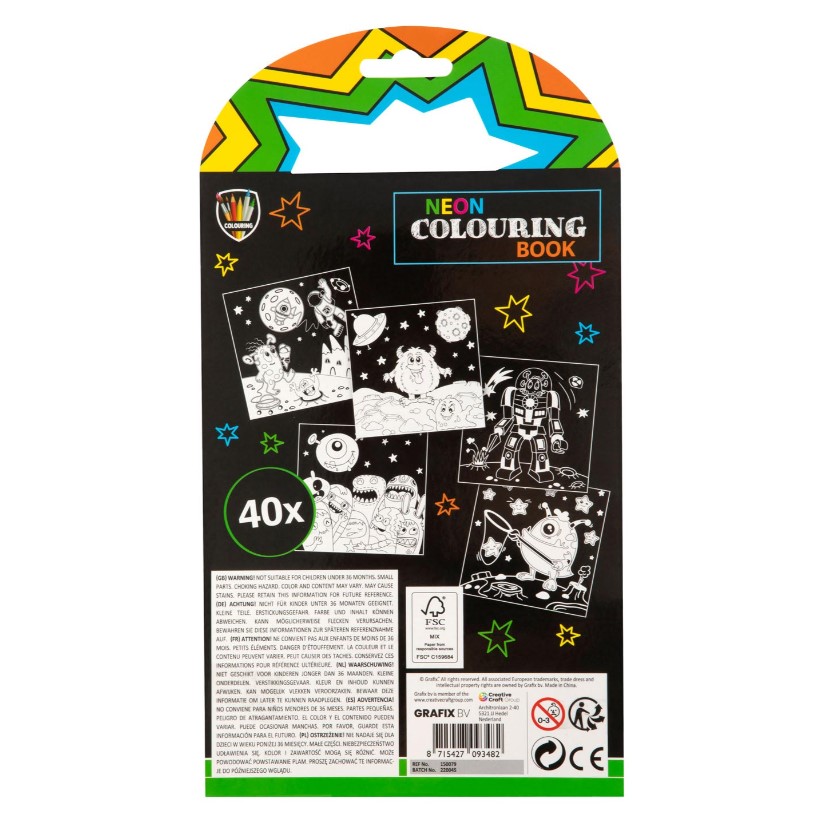 Carte de colorat cu 5 markere neon Grafix 150079 - poza 4