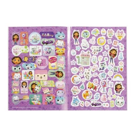 Carte de colorat cu abtibilduri repozitionabile Gabby s Dollhouse - poza 3