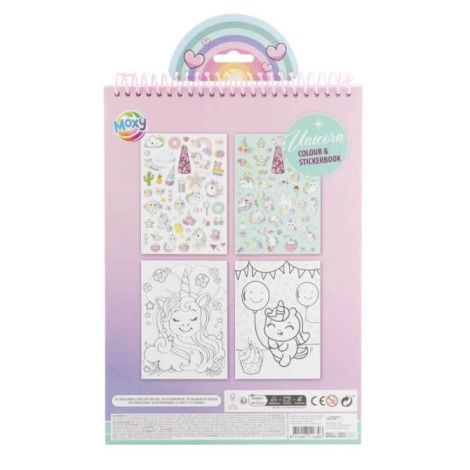 Carte de colorat cu abtibilduri si sclipici, model cu unicorn, A4, 16 pagini - poza 2