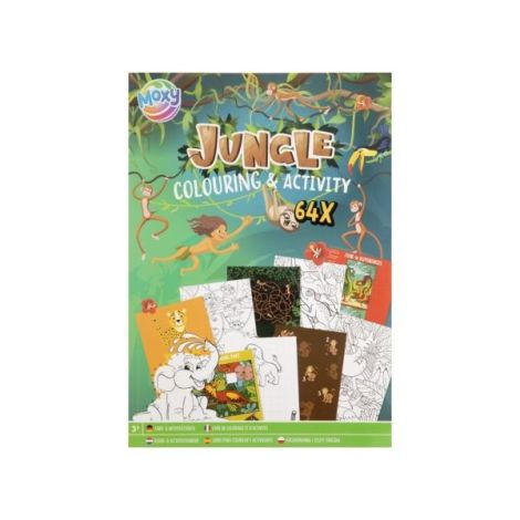 Carte de colorat cu activitati, Jungla, A4, 64 pagini - poza 1