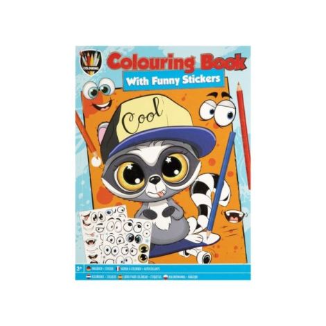 Carte de colorat pentru baieti, cu abtibilduri amuzante, A4, 24 pagini - poza 1