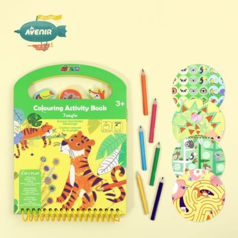 Carte portabila cu activitati de colorat - Jungla - poza 2