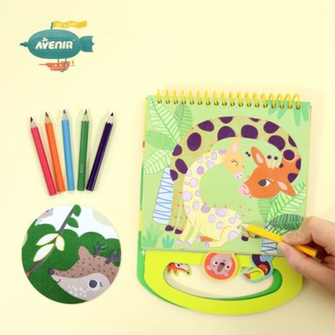 Carte portabila cu activitati de colorat - Jungla - poza 3