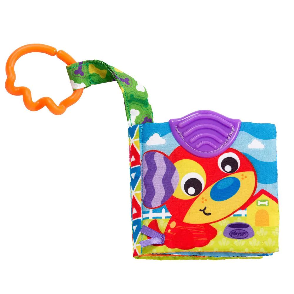Carticica textila cu jucarie de dentitie PlayGro Ferma - poza 1