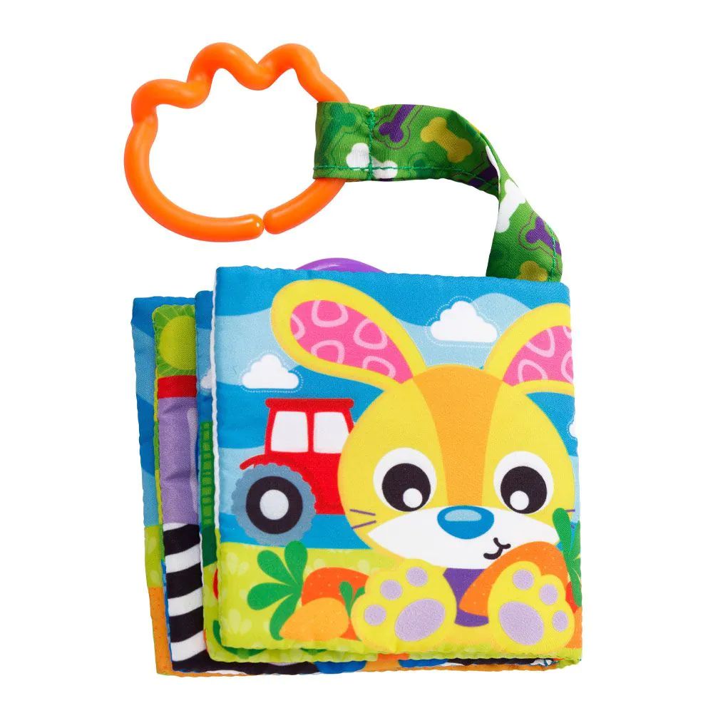 Carticica textila cu jucarie de dentitie PlayGro Ferma - poza 2