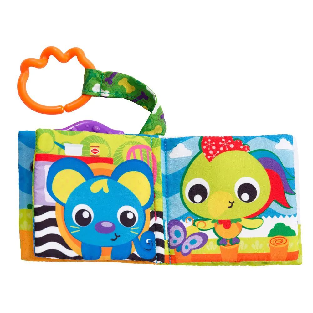 Carticica textila cu jucarie de dentitie PlayGro Ferma - poza 3