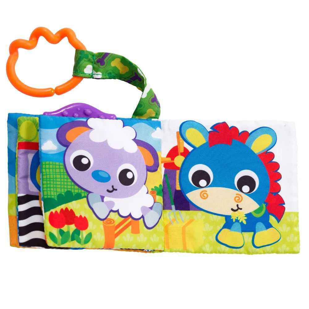 Carticica textila cu jucarie de dentitie PlayGro Ferma - poza 4