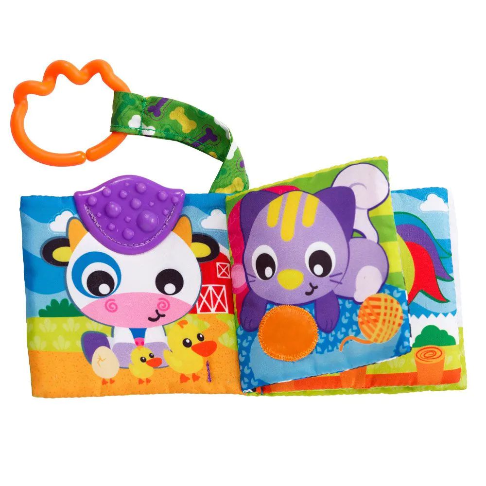 Carticica textila cu jucarie de dentitie PlayGro Ferma - poza 5