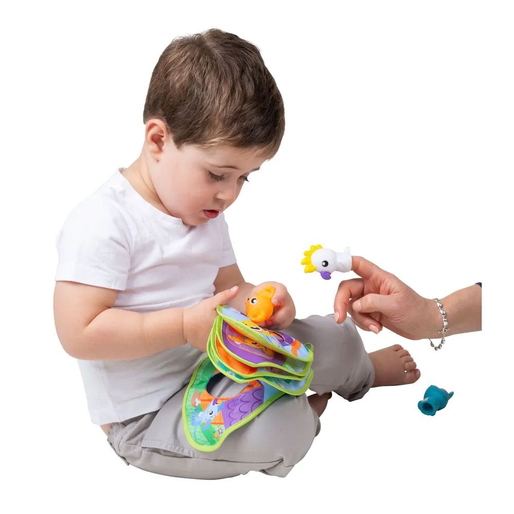 Carticica textila cu marionete pentru degete PlayGro Animale - poza 5