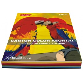 Carton A4 color asortat 100 coli - Clariana CN120 - poza 1
