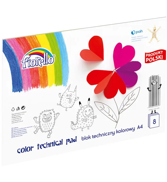 Carton color A4 160g,set de 8 file