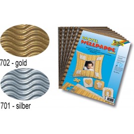 Carton ondulat 3D auriu si argintiu - poza 2