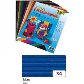 Carton ondulat 50x70 cm albastru - 10 coli - poza 1